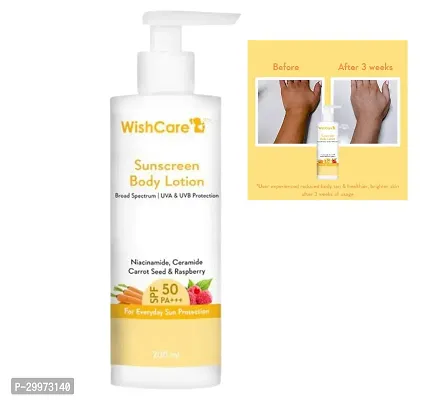 WishCare Sunscreen Body Lotion (spf 50) UVA  UVB Protection with No White Cast  200 Ml