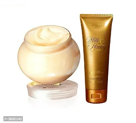 Oriflame Milk And Honey Gold Nourishing Hand And Body Cream, 250g + sugar scrub,200 ml-thumb0