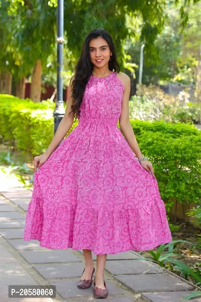 Stylish Pink Cotton Printed  For Women-thumb0