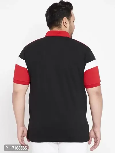 Men Plus Size Colorblocked Polo T-shirt-thumb3