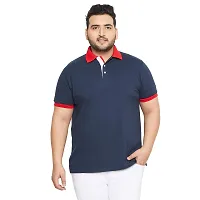 Men Plus Size Colorblocked Polo T-shirt-thumb2