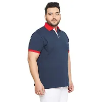 Men Plus Size Colorblocked Polo T-shirt-thumb1