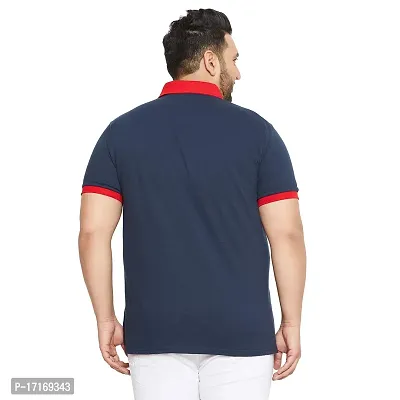 Men Plus Size Colorblocked Polo T-shirt-thumb4