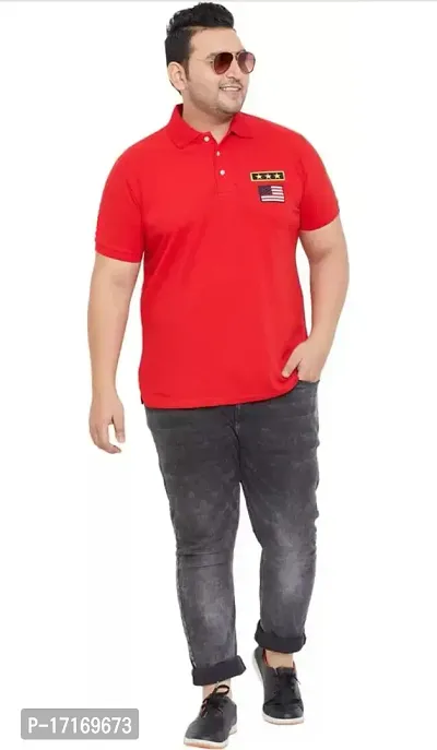 Men Plus Size Colorblocked Polo T-shirt-thumb2