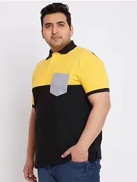 Men Plus Size Colorblocked Polo T-shirt-thumb1