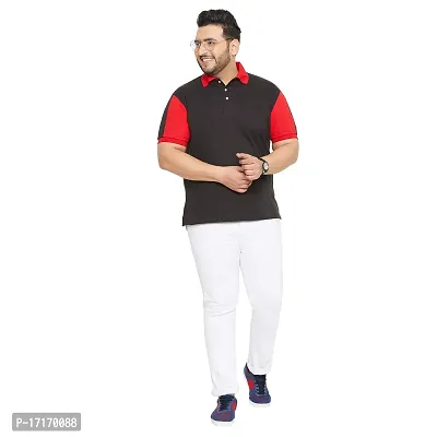 Men Plus Size Colorblocked Polo T-shirt-thumb0