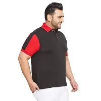 Men Plus Size Colorblocked Polo T-shirt-thumb3