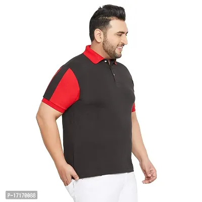 Men Plus Size Colorblocked Polo T-shirt-thumb4