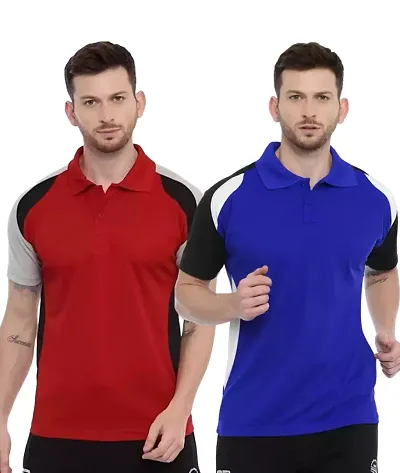 Gibbs Polo Collar t Shirts for Men Combo Dry Fit Sports t Shirts for Men (M, L, XL, XXL) Honeycomb Fabric Superfast Dry Sport Tshirt