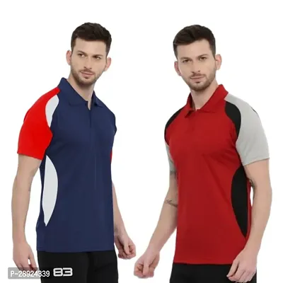 Men Colorblocked Sport Combo Polo T-shirt-thumb3