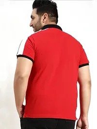 Men Plus Size Colorblocked Polo T-shirt-thumb2