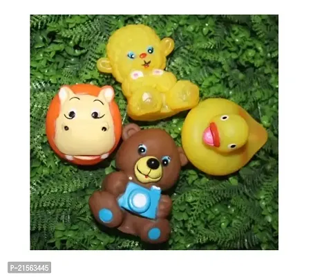 Mi Squeeze Boll Duck Bear Set Chu Chu Toys Bath Toys For Kids Pack Of 4 Bath Toy (Multicolor)