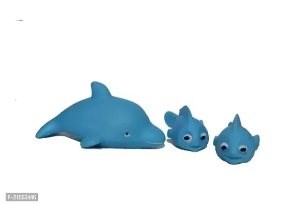 Soft Toys Squeezes Chu Chu Doll Fish , Doll Fish Family, Rubber Toy, Set of 3 Bath Toys-thumb0