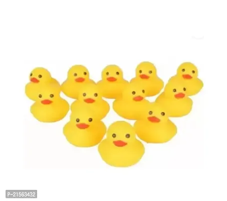 The Sweet Musical Sound Soft Toys Squeeze Duck Toy Set Non Toxic Bath Toy 12Pack Bath (Yellow)