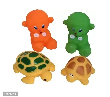 Turtle Bear To Mi Squeeze Toys Chu Chu Baby Bath Tub Toys Squeeze Soft Turtles Toys for Toddler Kids  Pack of 4 (Multicolor Non-Toxic)