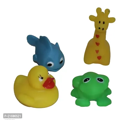 Mi Squeeze Animal Frog Duck Fish Any 8product  Soft Toys Chu Chu Sound Toys Non-Toxic ( 8pc Multicolor 5cm )-thumb2