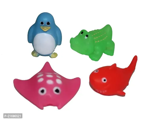 Mi Squeeze Animal Frog Duck Fish Any 8product  Soft Toys Chu Chu Sound Toys Non-Toxic ( 8pc Multicolor 5cm )-thumb3