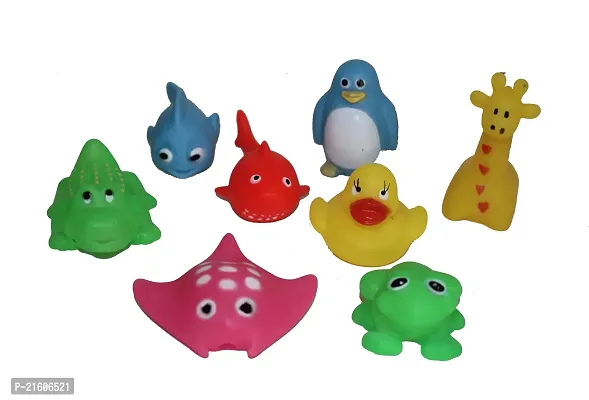 Mi Squeeze Animal Frog Duck Fish Any 8product  Soft Toys Chu Chu Sound Toys Non-Toxic ( 8pc Multicolor 5cm )-thumb5