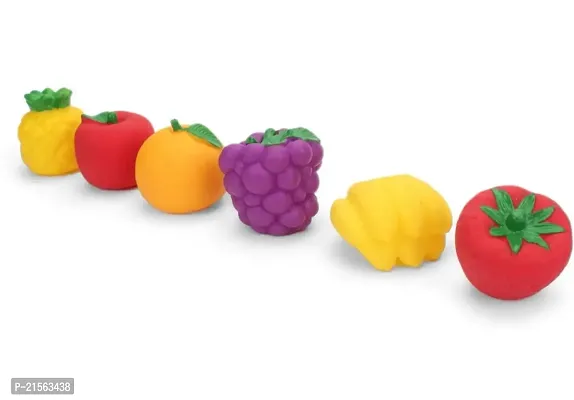 Fruit Set Chu Chu Sound Toys Bath Toys For Kids Pack Of 6 Bath (Multicolor)-thumb2