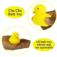 The Sweet Musical Sound Duck Soft Toy Non-Toxic Baby Bath Toy 6 Pic 5Cm Bath Toy (Yellow)-thumb1