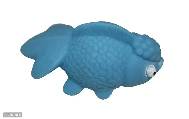 Soft Toys Squeezy Blue Fish Set Chu Chu Toys Non-Toxic Bath Toy(Pack of 3 Multicolor 10cm 6cm)-thumb2