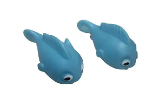 Soft Toys Squeezy Blue Fish Set Chu Chu Toys Non-Toxic Bath Toy(Pack of 3 Multicolor 10cm 6cm)-thumb2