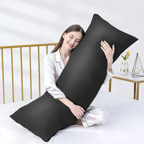 Deevine Craft Polyester Black Luxury Full Body Pillow Insert - Ultra Soft Body Pillow For Sleeping - Breathable Long Bed Pillow Insert, 20X54 (Solid Black)