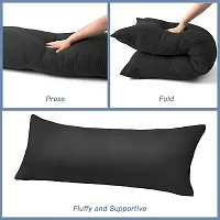 Deevine Craft Polyester Black Luxury Full Body Pillow Insert - Ultra Soft Body Pillow For Sleeping - Breathable Long Bed Pillow Insert, 20X54 (Solid Black)-thumb3