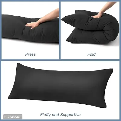 Deevine Craft Polyester Black Luxury Full Body Pillow Insert - Ultra Soft Body Pillow For Sleeping - Breathable Long Bed Pillow Insert, 20X54 (Solid Black)-thumb4