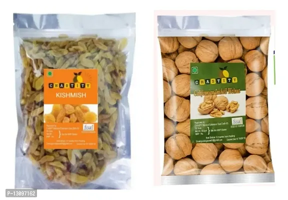 Dry Fruits Combo Walnuts (Akhrot) Raisins (Kishmis)(2 X 250 G)-thumb0