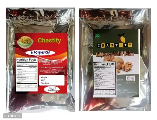 Dry Fruits Combo Walnuts (Akhrot) Raisins (Kishmis)(2 X 250 G)-thumb2