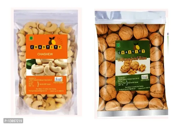 Dry Fruits Combo Walnuts (Akhrot), Cashew (2 X 500 G) 1Kg