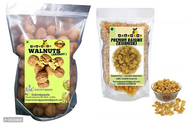 Premium Combo Walnuts and Kishmish -400Gram