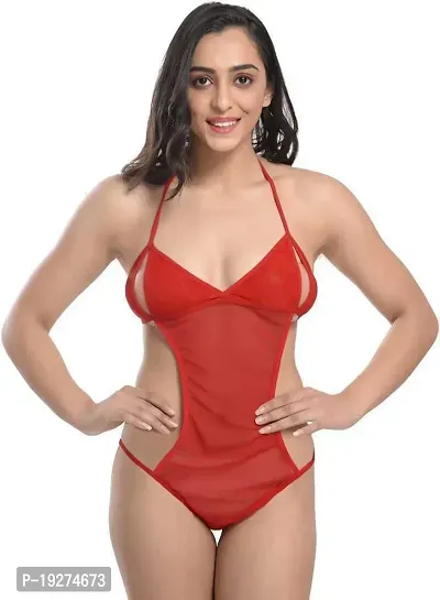 Stylish Red Lycra Bridal Baby Dolls For Women