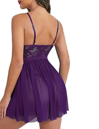 Stylish Purple Lycra Bridal Baby Dolls For Women-thumb2