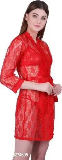 Stylish Red Lycra Bridal Baby Dolls For Women-thumb2