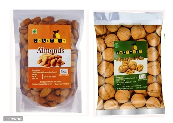 Dry Fruits Combo Almond, Walnuts (Akhrot) (2 X 500 G) 1Kg