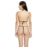 Stylish Black Solid Bra  Panty Set For Women-thumb1