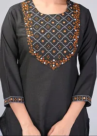 Stylish Black Rayon Solid Kurta, Bottom And Dupatta Set For Women-thumb3