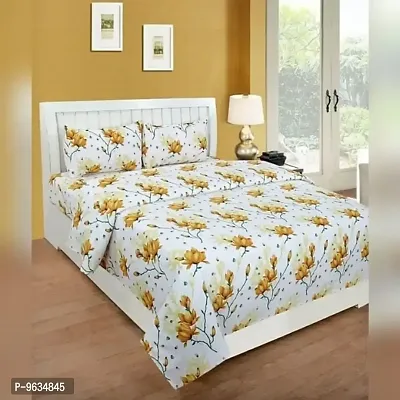 Polycotton 1 Double Bed Bedsheet With 2 Pillow Cover-thumb0