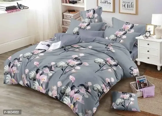 Glace Cotton 1 Double Bed Bedsheet With 2 Pillow Cover