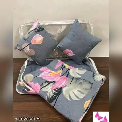 Bedsheets With 2 Pillow Covers And 2 Cushions With Filling