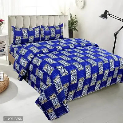 Comfortable Polycotton Abstract Double Bedsheet with Two Pillow Covers