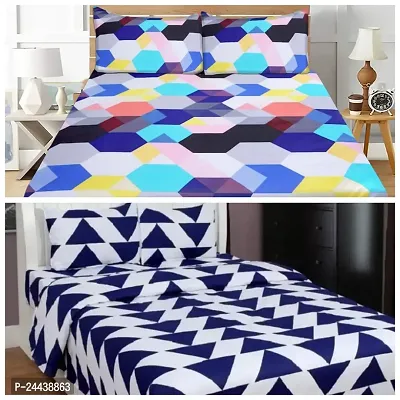Wonderfull printed woolen double bedsheet with pillow cover 90*100 , Pack of 2