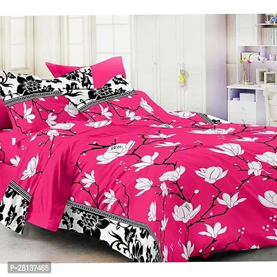 New Trendy Glace Cotton Bedsheet with 2 Pillow Covers-thumb0