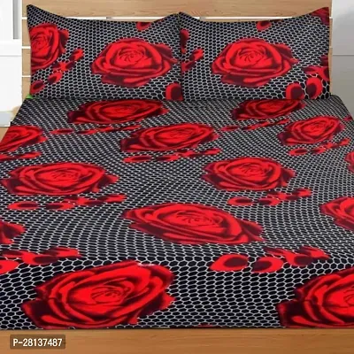 New Trendy Glace Cotton Bedsheet with 2 Pillow Covers-thumb0