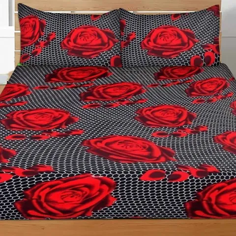 Floral Printed Polycotton Double Bedsheets