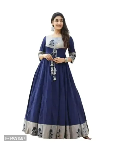 New Georgette Gown Collaction Brinda (3XL, Blue)-thumb0