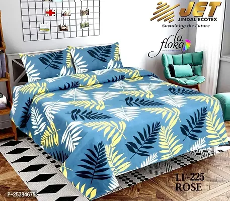 Comfortable Cotton Printed Double Bedsheet with 2 Pillow Covers-thumb0