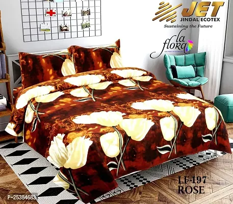 Comfortable Cotton Printed Double Bedsheet with 2 Pillow Covers-thumb0